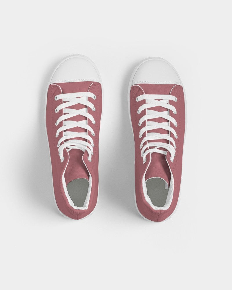 Muted Pink High-Top Canvas Sneakers C0M60Y30K30 - Top