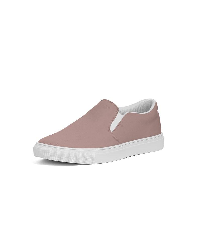 Muted Pink Red Brown Men's Slip-On Canvas Sneakers C0M30Y22K30 - Side 2