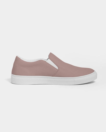 Muted Pink Red Brown Men's Slip-On Canvas Sneakers C0M30Y22K30 - Side 4