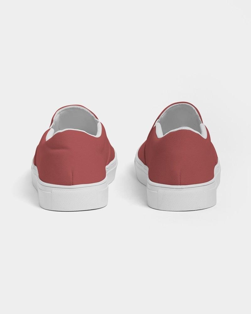 Muted Pink Red Men's Slip-On Canvas Sneakers C0M80Y60K30 - Back