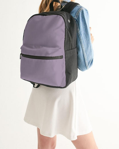 Muted Purple Canvas Backpack C15M30Y0K30 - Woman Back Closeup