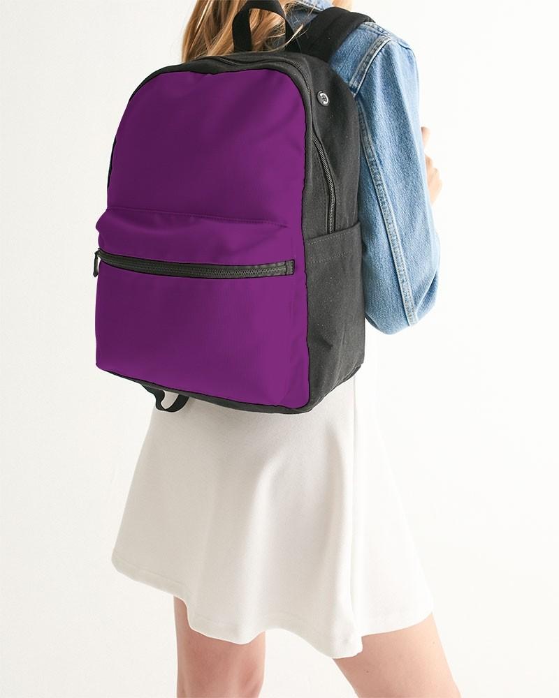 Muted Purple Canvas Backpack C50M100Y0K30 - Woman Back Closeup