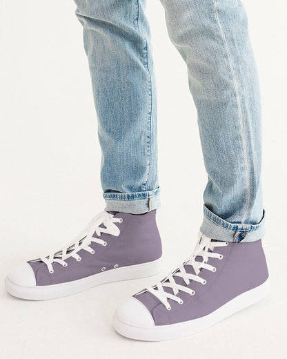 Muted Purple High-Top Canvas Sneakers C15M30Y0K30 - Man CloseUp