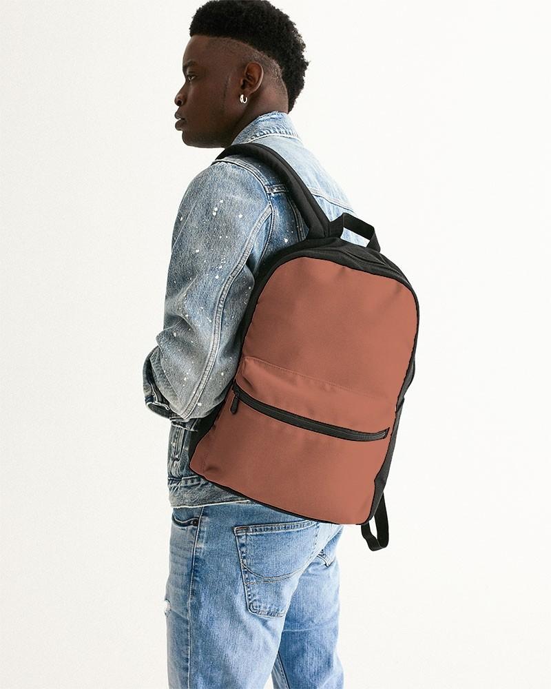 Muted Red Canvas Backpack C0M60Y60K30 - Man Back CloseUp