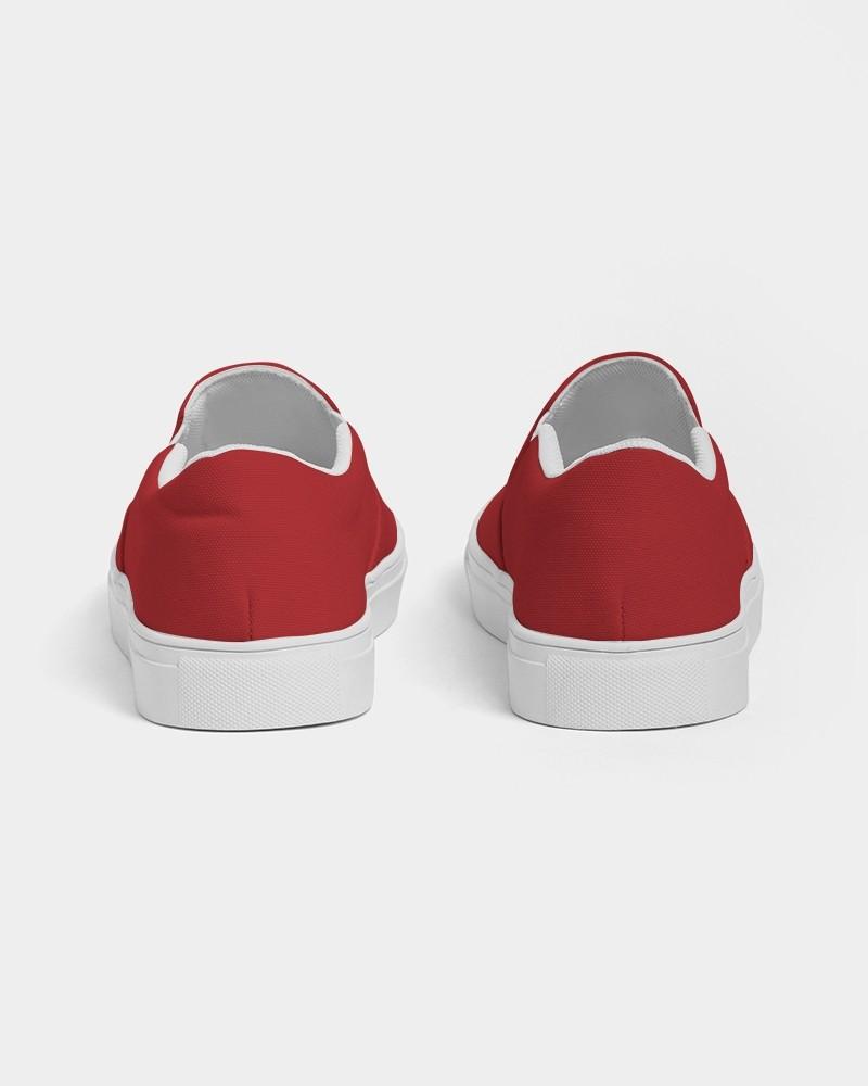 Muted Red Men's Slip-On Canvas Sneakers C0M100Y100K30 - Back