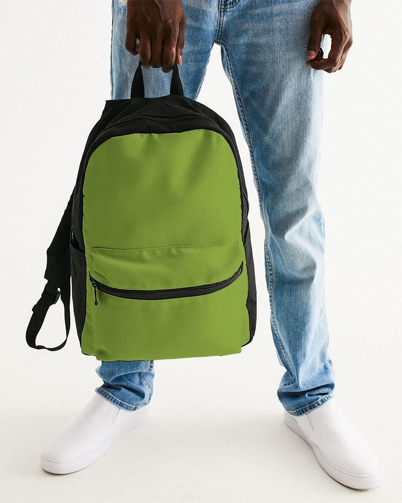 Muted Warm Green Canvas Backpack C38M0Y100K30 - Man Holding