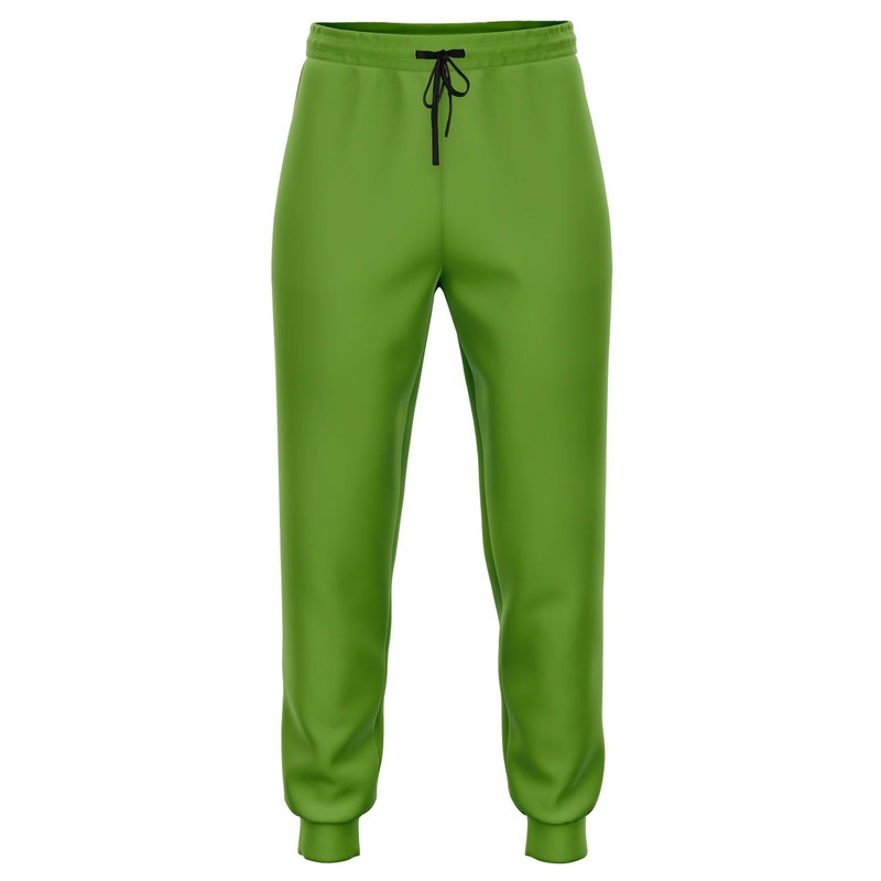 Muted Warm Green Joggers C50M0Y100K30 - Ghost Front