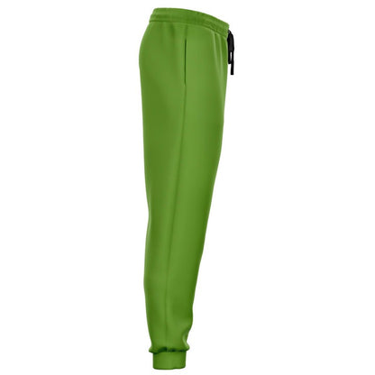 Muted Warm Green Joggers C50M0Y100K30 - Ghost Side Right