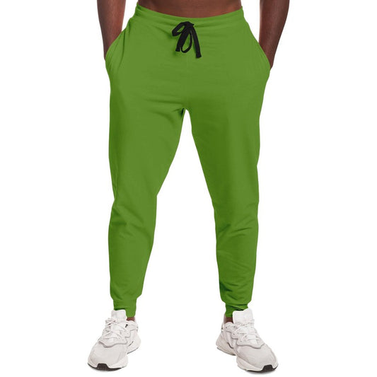 Muted Warm Green Joggers C50M0Y100K30 - Man Front
