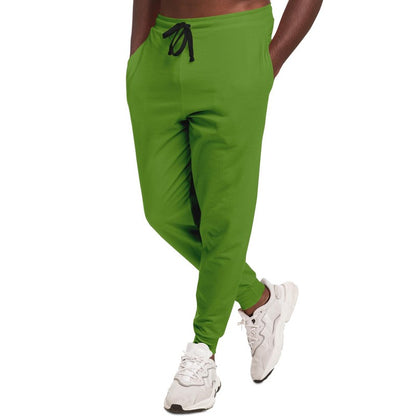 Muted Warm Green Joggers C50M0Y100K30 - Man Side