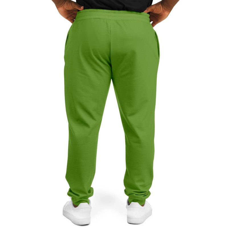 Muted Warm Green Joggers PLUS C50M0Y100K30 - Man Back