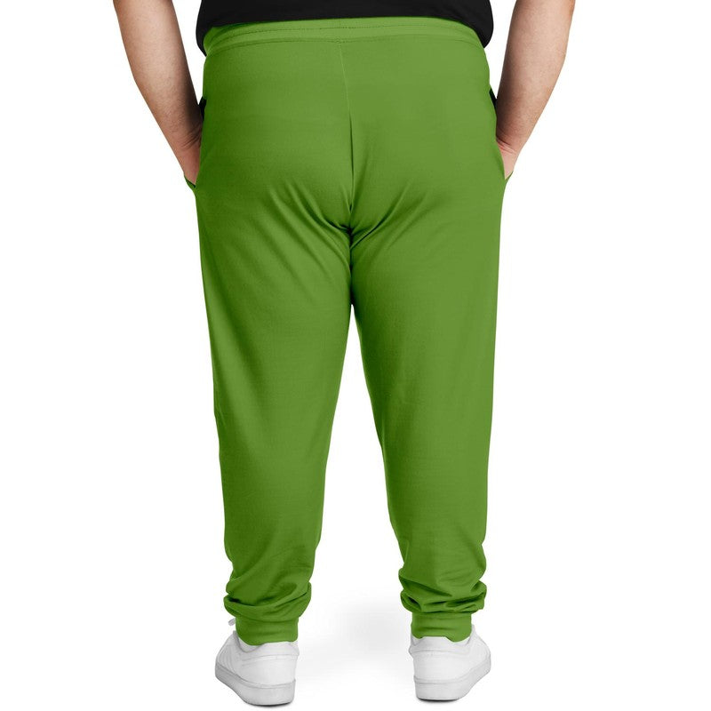 Muted Warm Green Joggers PLUS C50M0Y100K30 - Man Back 2