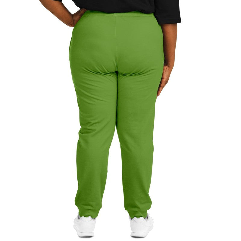 Muted Warm Green Joggers PLUS C50M0Y100K30 - Woman Back