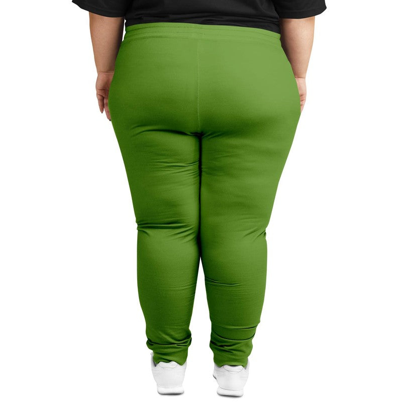 Muted Warm Green Joggers PLUS C50M0Y100K30 - Woman Back 2