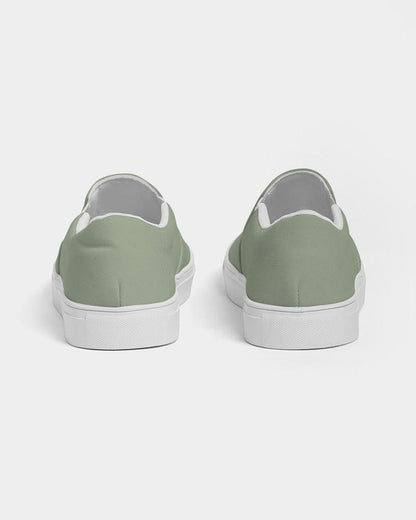 Muted Warm Green Men's Slip-On Canvas Sneakers C15M0Y30K30 - Back