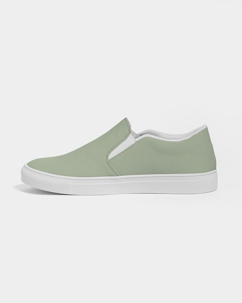 Muted Warm Green Men's Slip-On Canvas Sneakers C15M0Y30K30 - Side 1