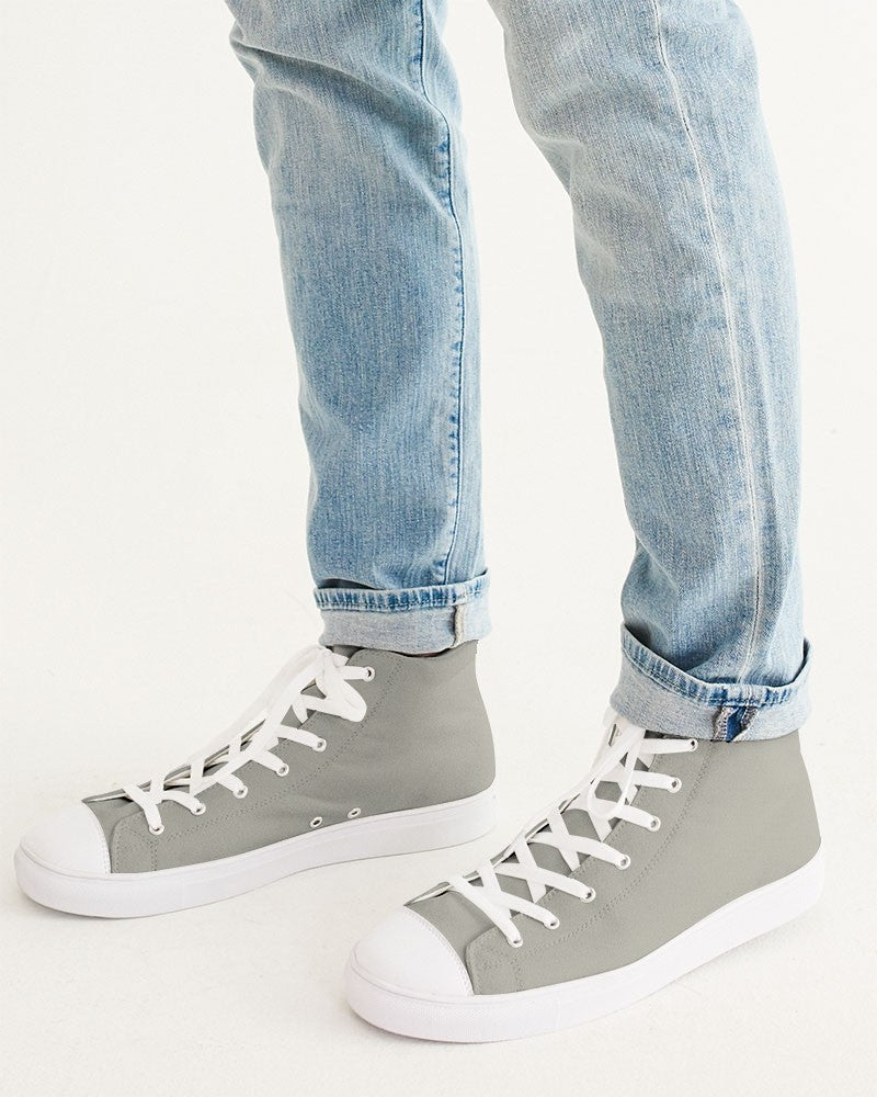 Muted Yellow Gray High-Top Canvas Sneakers C0M0Y10K30 - Man CloseUp