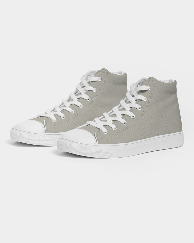 Muted Yellow Gray High-Top Canvas Sneakers C0M0Y10K30 - Side 3