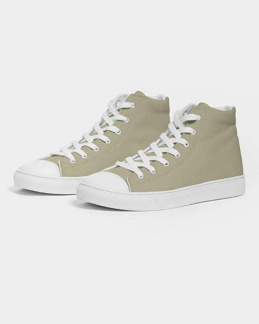 Muted Yellow High-Top Canvas Sneakers C0M0Y30K30 - Side 3