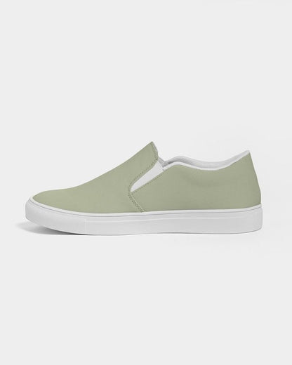 Muted Yellow Warm Green Men's Slip-On Canvas Sneakers C8M0Y30K30 - Side 1