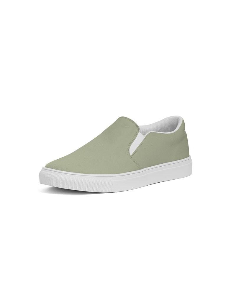 Muted Yellow Warm Green Men's Slip-On Canvas Sneakers C8M0Y30K30 - Side 2