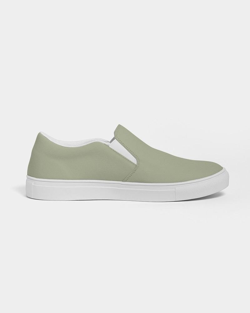 Muted Yellow Warm Green Men's Slip-On Canvas Sneakers C8M0Y30K30 - Side 4