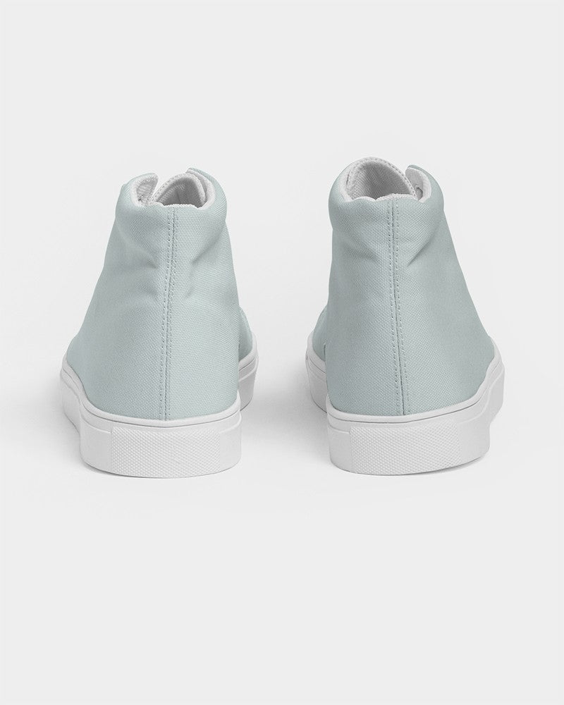 Pale Blue Cool Green High-Top Canvas Sneakers C10M0Y5K0 - Back