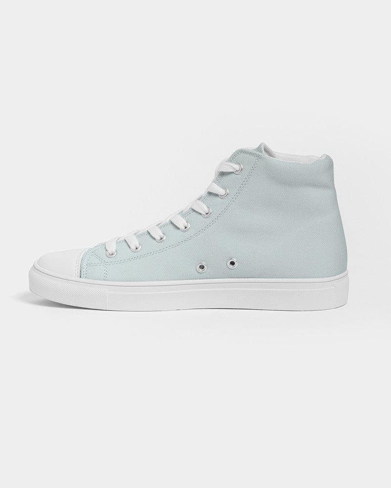 Pale Blue Cool Green High-Top Canvas Sneakers C10M0Y5K0 - Side 1