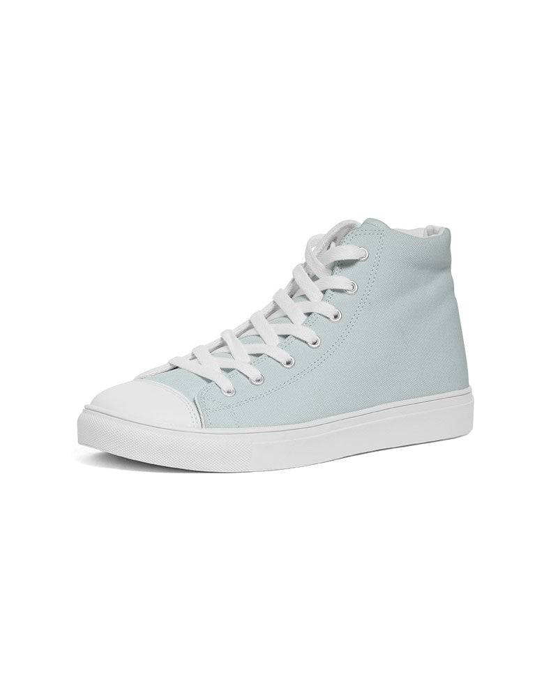 Pale Blue Cool Green High-Top Canvas Sneakers C10M0Y5K0 - Side 2