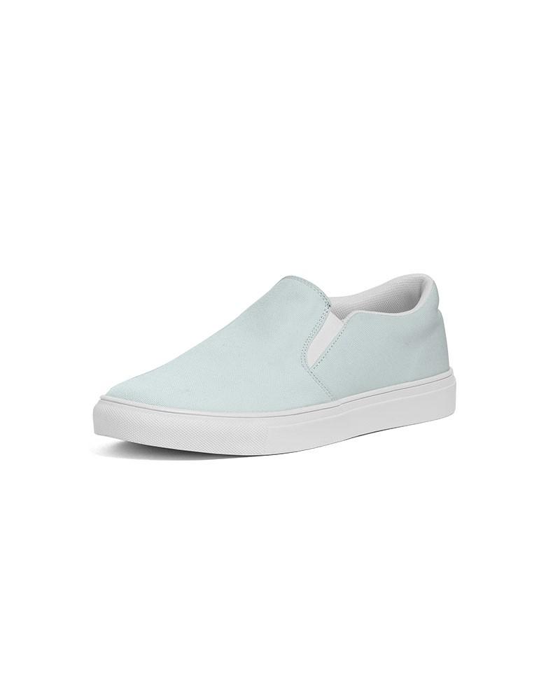 Pale Blue Cool Green Men's Slip-On Canvas Sneakers C10M0Y5K0 - Side 2