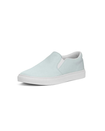 Pale Blue Cool Green Men's Slip-On Canvas Sneakers C10M0Y5K0 - Side 2