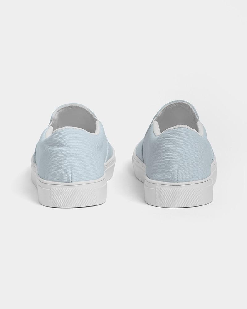 Pale Cyan Men's Slip-On Canvas Sneakers C10M0Y0K0 - Back