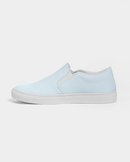 Pale Cyan Men's Slip-On Canvas Sneakers C10M0Y0K0 - Side 1