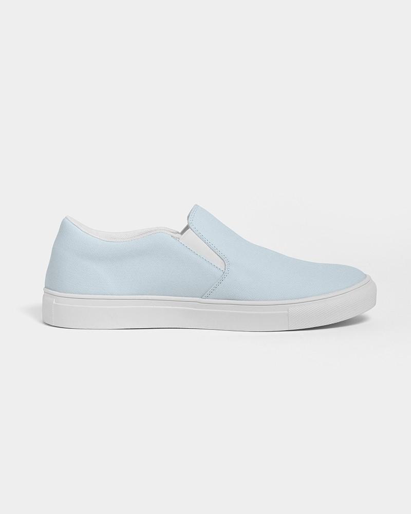 Pale Cyan Men's Slip-On Canvas Sneakers C10M0Y0K0 - Side 4