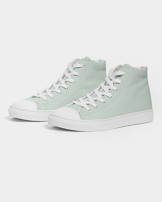 Pale Green High-Top Canvas Sneakers C10M0Y10K0 - Side 3