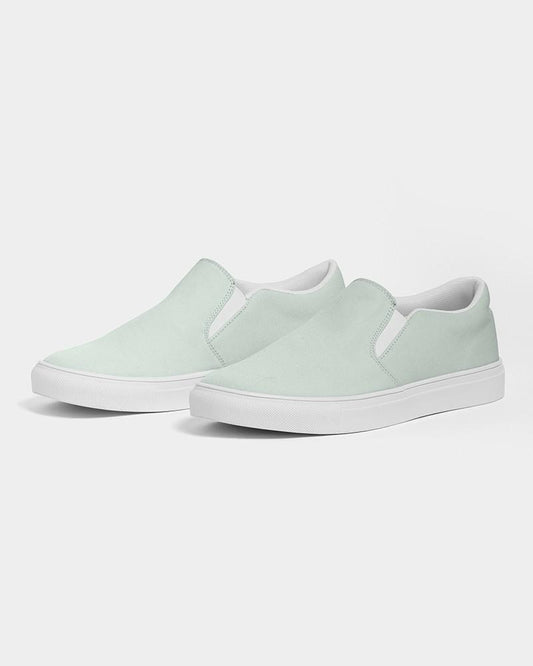 Pale Green Men's Slip-On Canvas Sneakers C10M0Y10K0 - Side 3