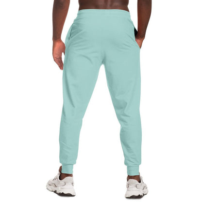 Pale Pastel Blue Cool Green Joggers C30M0Y15K0 - Man Back