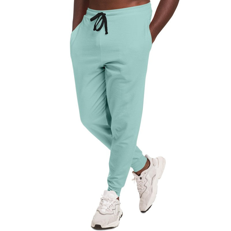 Pale Pastel Blue Cool Green Joggers C30M0Y15K0 - Man Side