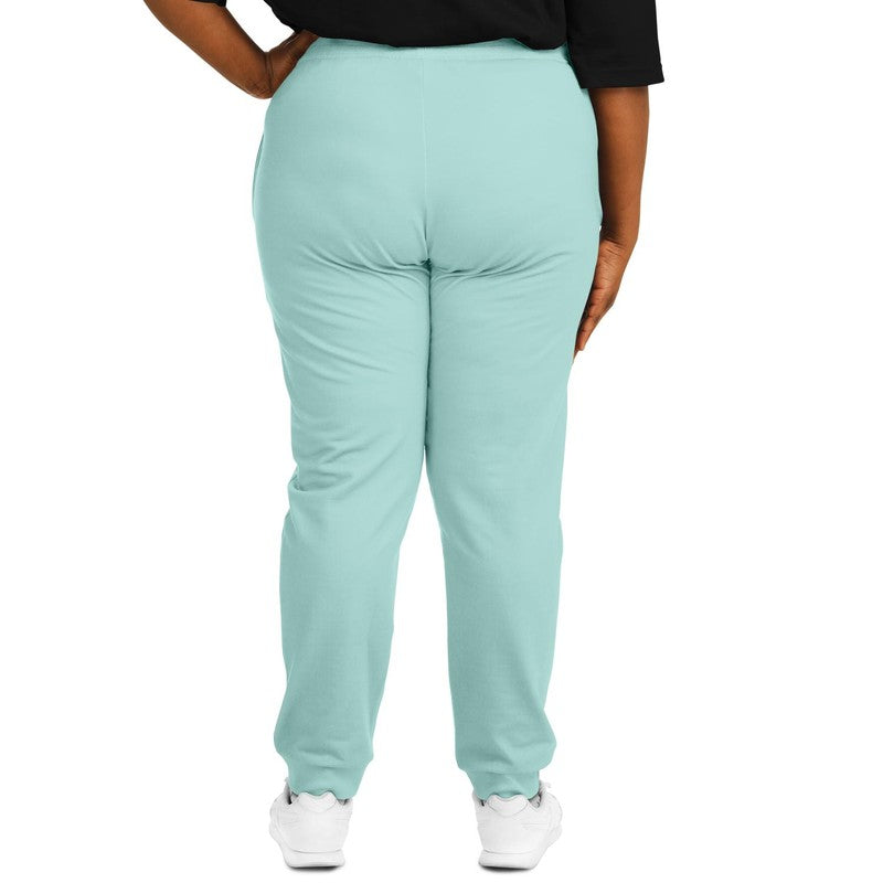 Pale Pastel Blue Cool Green Joggers PLUS C30M0Y15K0 - Woman Back