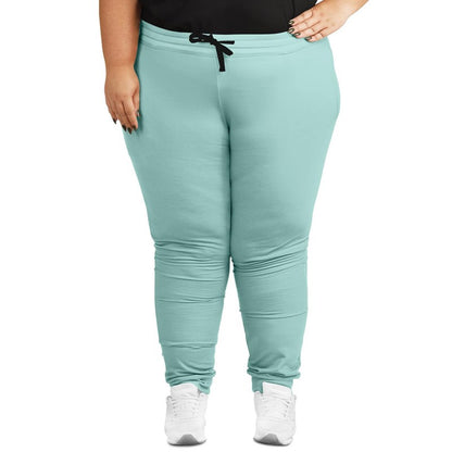 Pale Pastel Blue Cool Green Joggers PLUS C30M0Y15K0 - Woman Front 2