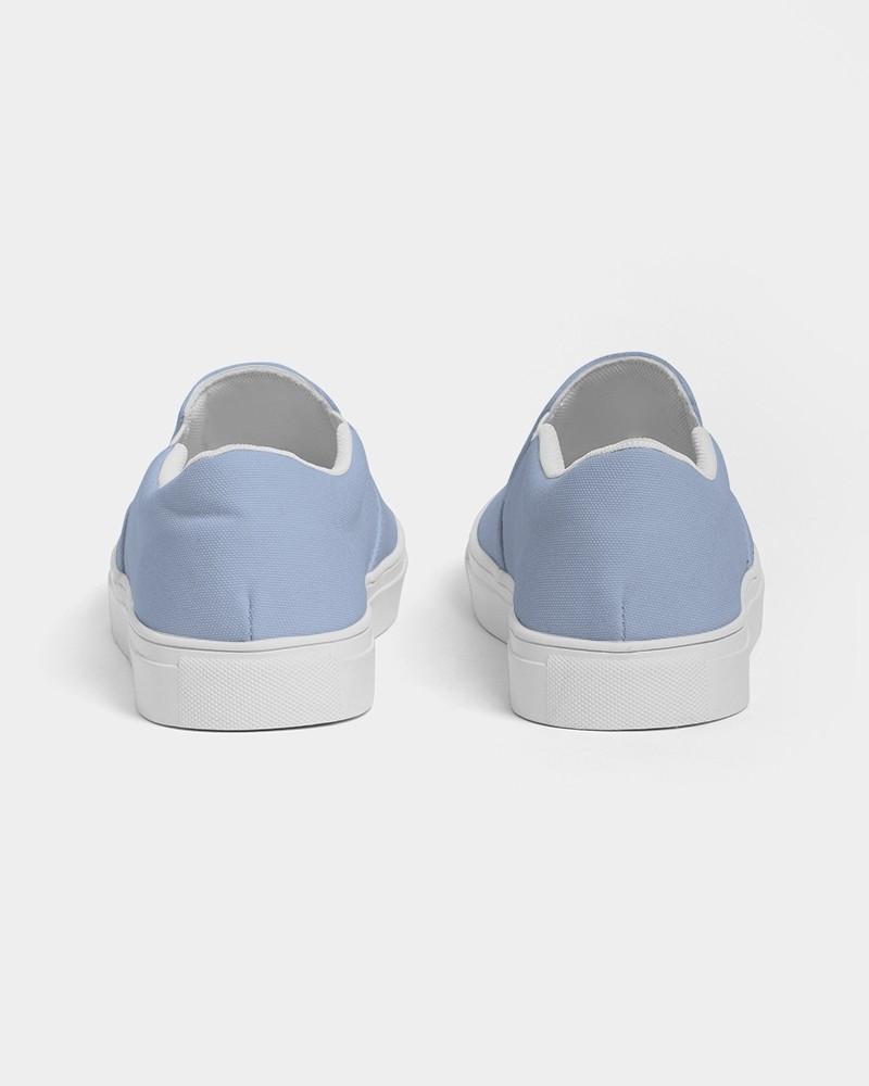 Pale Pastel Blue Men's Slip-On Canvas Sneakers C30M15Y0K0 - Back