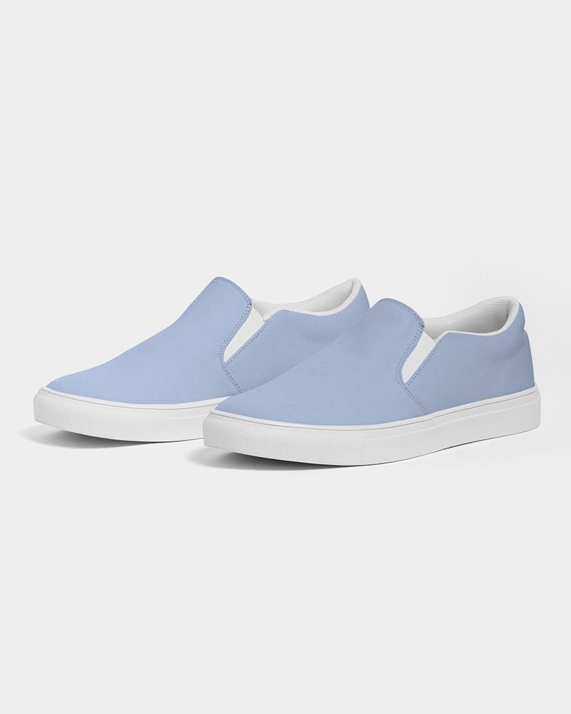 Pale Pastel Blue Men's Slip-On Canvas Sneakers C30M15Y0K0 - Side 3