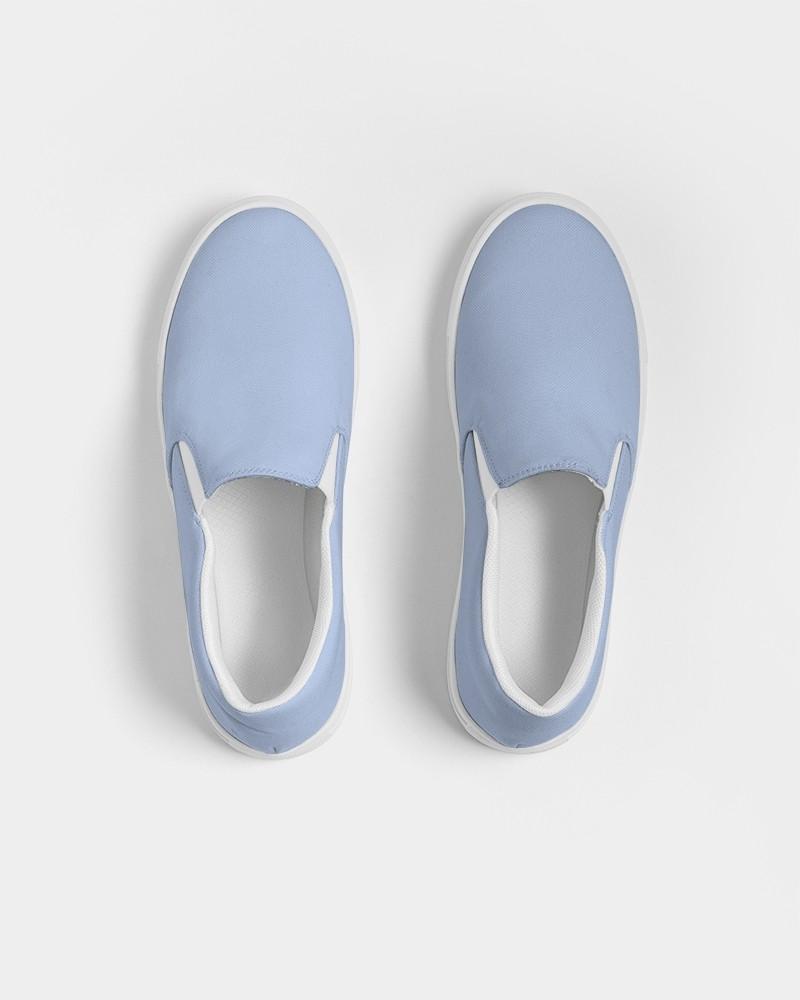 Pale Pastel Blue Men's Slip-On Canvas Sneakers C30M15Y0K0 - Top