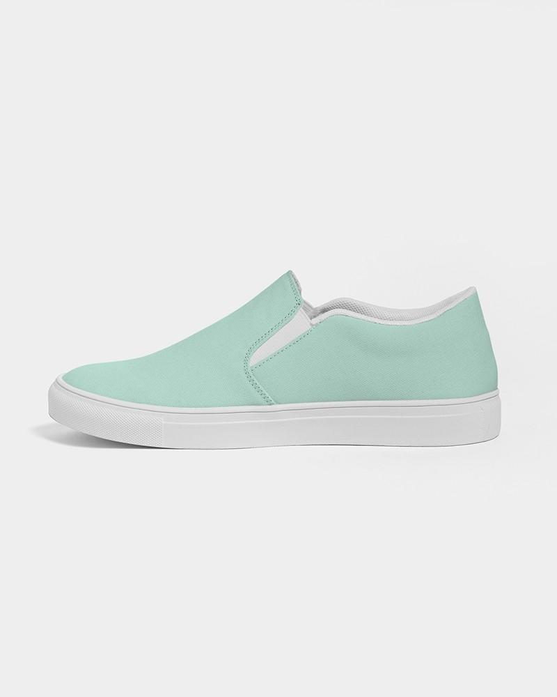 Pale Pastel Cool Green Men's Slip-On Canvas Sneakers C30M0Y22K0 - Side 1