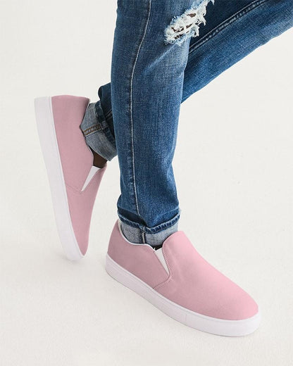 Pale Pastel Cool Pink Men's Slip-On Canvas Sneakers C0M30Y8K0 - Man CloseUp