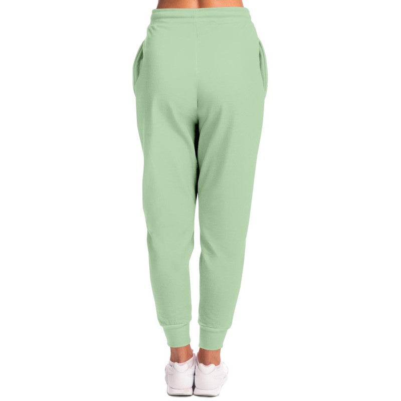 Pale Pastel Green Joggers C22M0Y30K0 - Woman Back