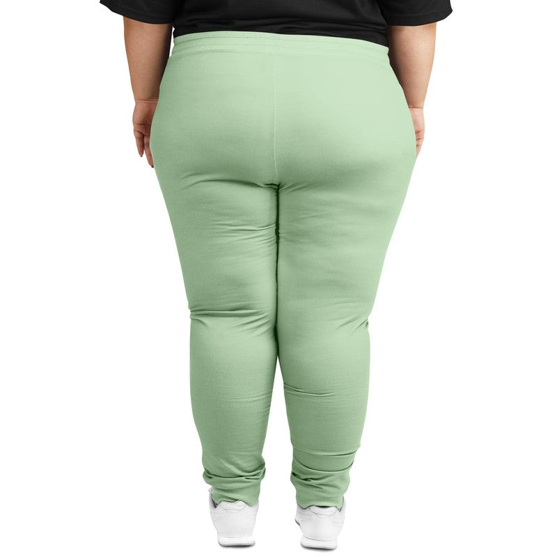 Pale Pastel Green Joggers PLUS C22M0Y30K0 - Woman Back 2