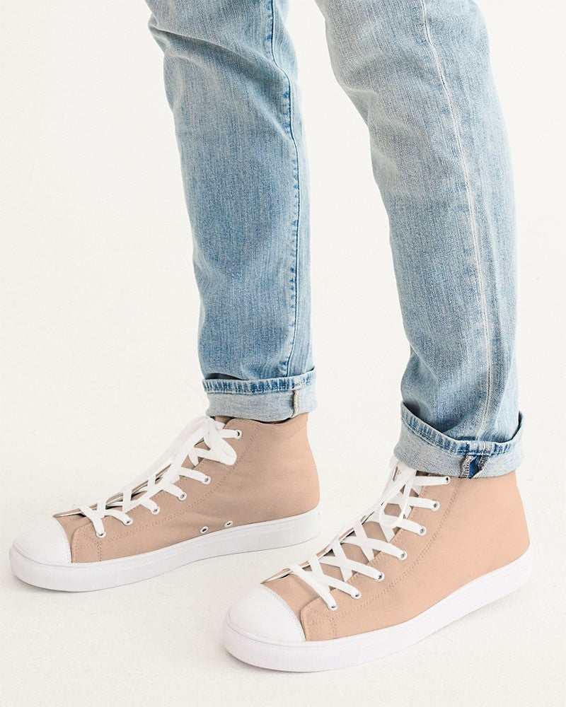 Pale Pastel Orange High-Top Canvas Sneakers C0M22Y30K0 - Man CloseUp