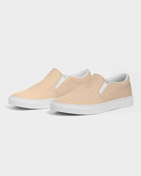 Pale Pastel Orange Men's Slip-On Canvas Sneakers C0M15Y30K0 - Side 3