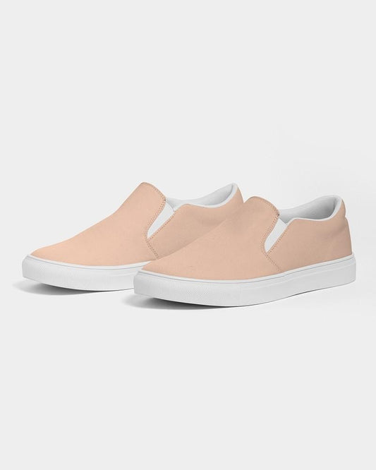 Pale Pastel Orange Men's Slip-On Canvas Sneakers C0M22Y30K0 - Side 3